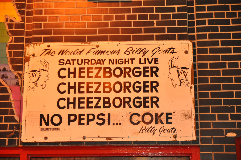 2012 Cheezborger sign Billy Goat Tavern Chicago by scmikeburton